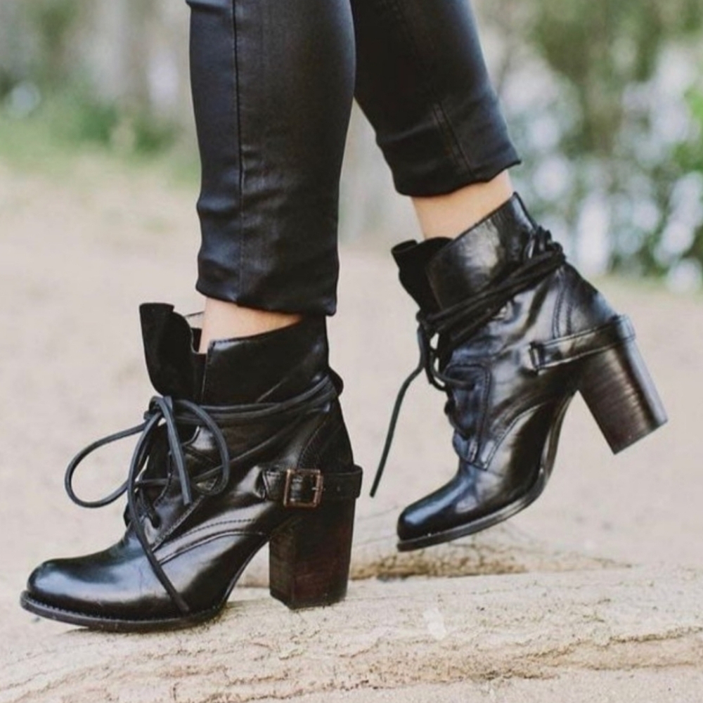 Freebird Billy Leather Ankle Boot Black Size 7